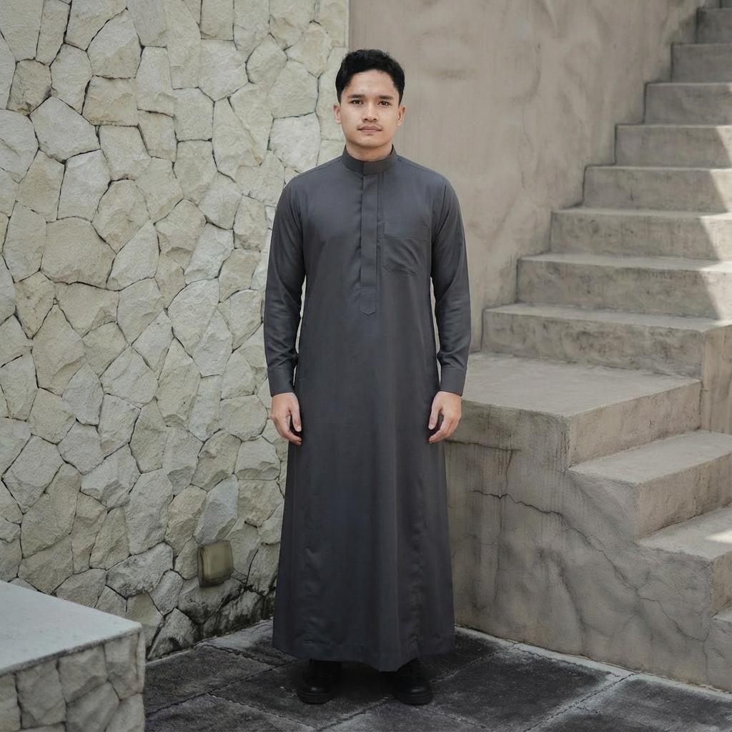 Louzman Taufeeq Thobe Zipper / Tub / Gamis Zipper / Jubah Slimfit Dewasa