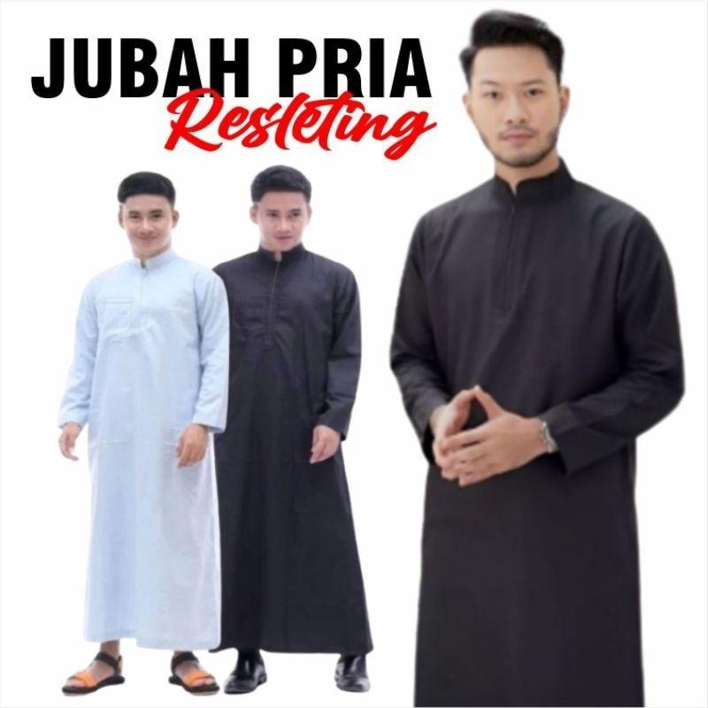 Thobe Gamis Jubah Pria Resleting Untuk Dewasa
