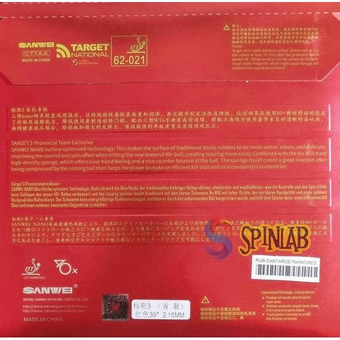 HARGA DISC - Karet Pingpong Tenis Meja SANWEI Target Pro 3 Nano