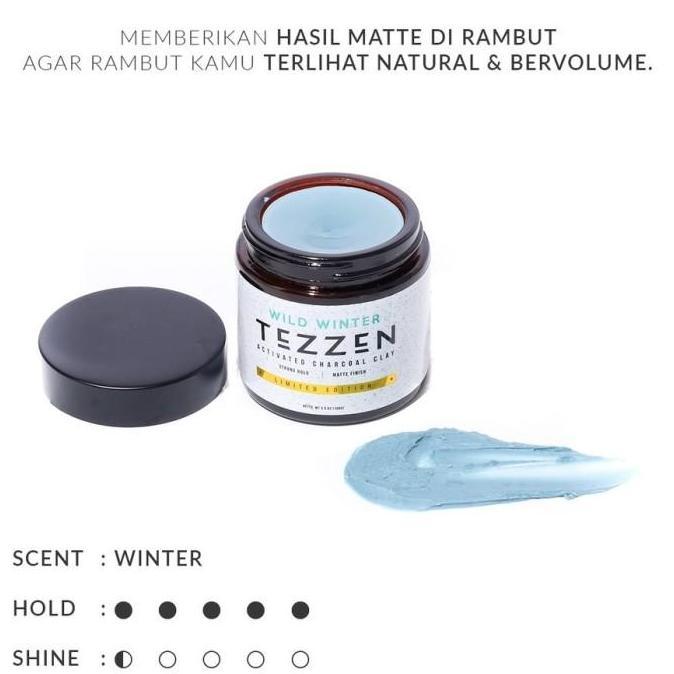 Pomade Tezzen Wild Winter Activated Charcoal Clay Limited Edition