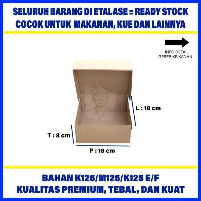 Cake Box / Kardus Karton Box Kue Polos Uk 18x18x8