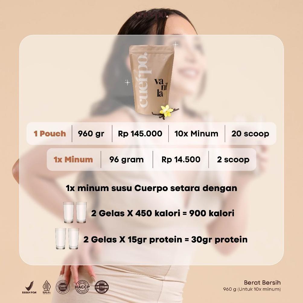 promo terbaru cuerpo susu tinggi kalori & protein 960 gram