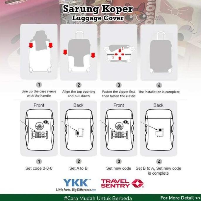 GOJEK SARUNG KOPER MOTIF JAKET DRIVER - PELINDUNG KOPER LUGGAGE COVER BAHAN AGLATEX OEKO-TEX SIZE 20