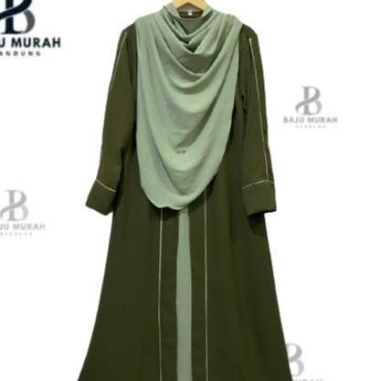 TERMURAH Gamis Set Abaya Putri Syari Crinkle Airflow S-XXL