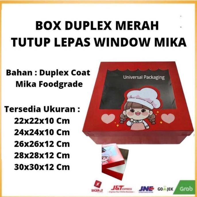 // [ 10 PCS ] DOS DUPLEX MERAH CHEF TUTUP PISAH TINGGI 10 & 12 CM | KARDUS DUS BOX HAMPERS *