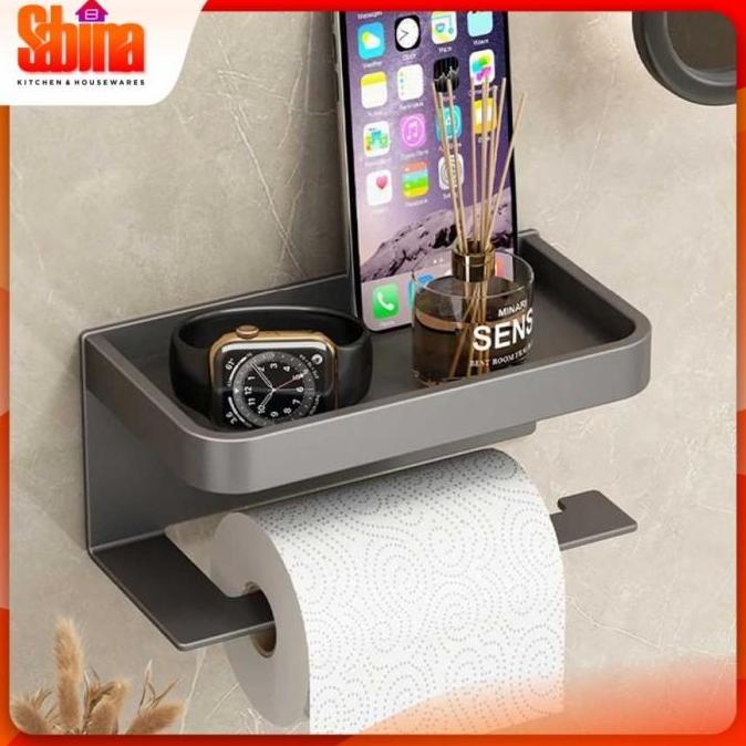 KIAMU Gantungan Tempat Tisu Roll Toilet Rak Dinding Kamar Mandi Storage Rack