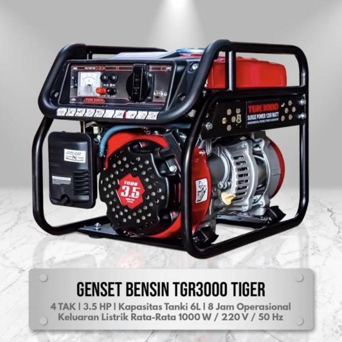 Genset Tiger 1200 Watt Tgr 3000 Tgr3000 Generator Listrik 4 Tak