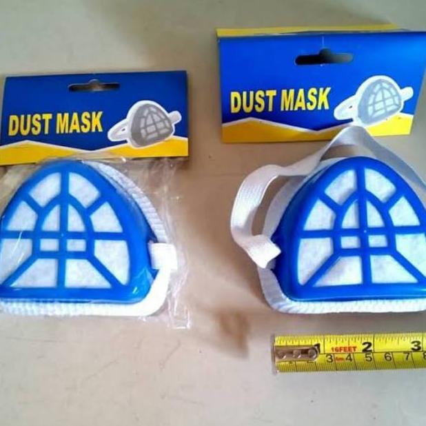 DISKON MASKER PROYEK SAFETY ANTI DEBU MASKER BIRU RESPIRATOR HIDUNG SEGITIGA PLASTIK - RUSH