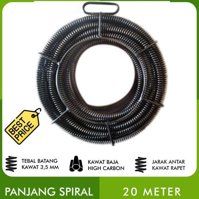 Ready Spiral 16MM untuk Mesin Pipe Drain Cleaner - 20 Meter