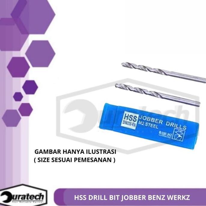 Benz Werkz Mata Bor Besi 12.5mm HSS Drill Bit Jobber Set 5 Pcs Ideal untuk Pengeboran Besi Diameter 