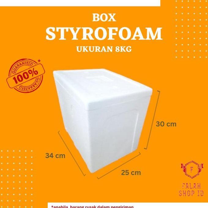 // STYROFOAM BOX 8 KG BM MEDIUM / BM UK 34 X 25 X 30 CM / BOX ES BATU /BOX ES KRIM 8 LITER / BOX ICE