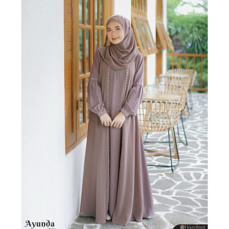 Murah Ayunda Dress Gamis Ceruty Mix Syakilla Model Terbaru 2024 Aplikasi Swarovski/Gamis Swarovski V