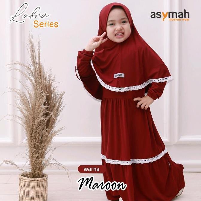 Gamis Cantik Daily Anak Lubna Series by Asymah - Gamis Anak Set Jilbab Original Original