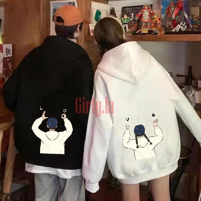 DR128 >> Switer couple pria wanita Love / hoodie couple Love pasangan cewe cowo kekinian hoodie coup
