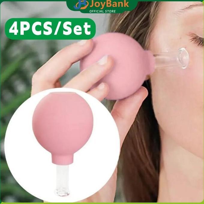SYAHMANO Cupping Bekam Wajah 4PCS/Set Facial Vacuum Cup Kaca untuk Lifting Kulit Wajah Perawatan Waj