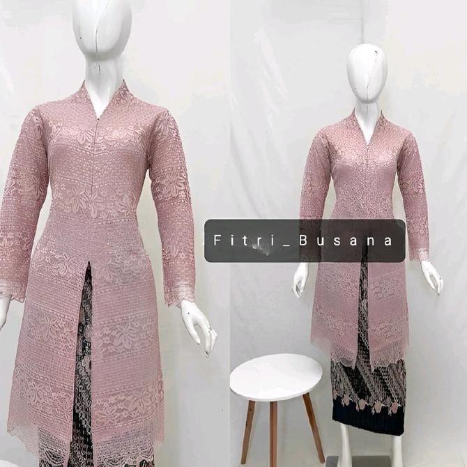 DF306 >> Atasan Kebaya Tunik Brokat Modern Kebaya Busui Brukat Malika Baju Kondangan Jumbo Ld 120cm 