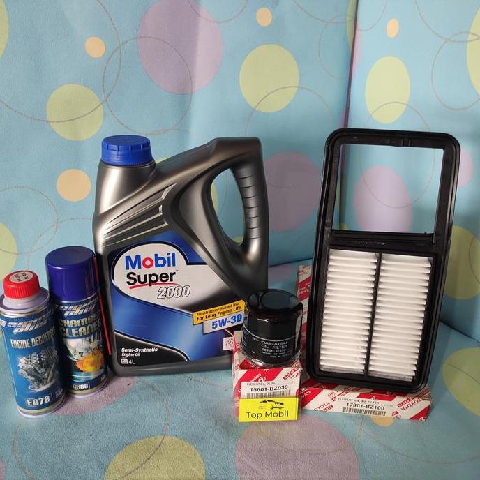 GOMOZSHOP Paket service oli Mobil Super 2000 5W-30 Agya Ayla 1200cc (5)