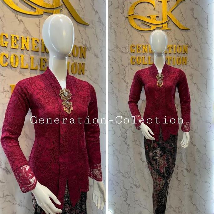 DI23 - Kebaya Kartini Pendek Brokat Premium Busui Model Dress Wanita /kebaya modern / kebaya lamaran