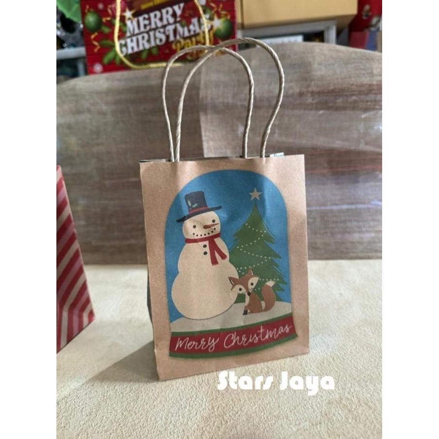 Paper Bag Natal, Goodie Bag Natal Kraft, Paper Bag Vintage