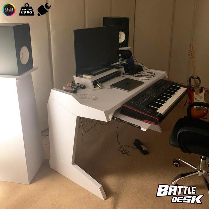 Meja Komputer Gaming PC Desk RGB murah 128x68 - Battledesk MK 2