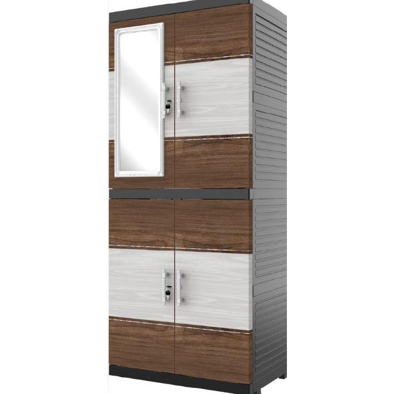 Naiba - Lemari plastik kaca Naiba fit ebony