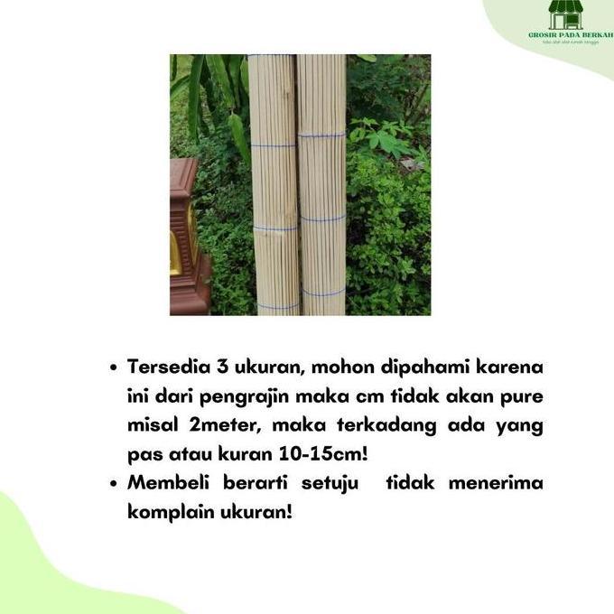 Tirai Bambu Kerai Bambu Wide Tirai Bambu 1,5 x 2 Meter