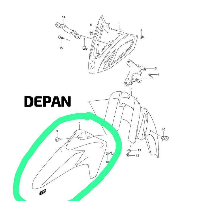 (Ready) Front Fender Spakbor Depan Shogun 125 Fl Hitam Biru Putih Merah Abu Bestseller