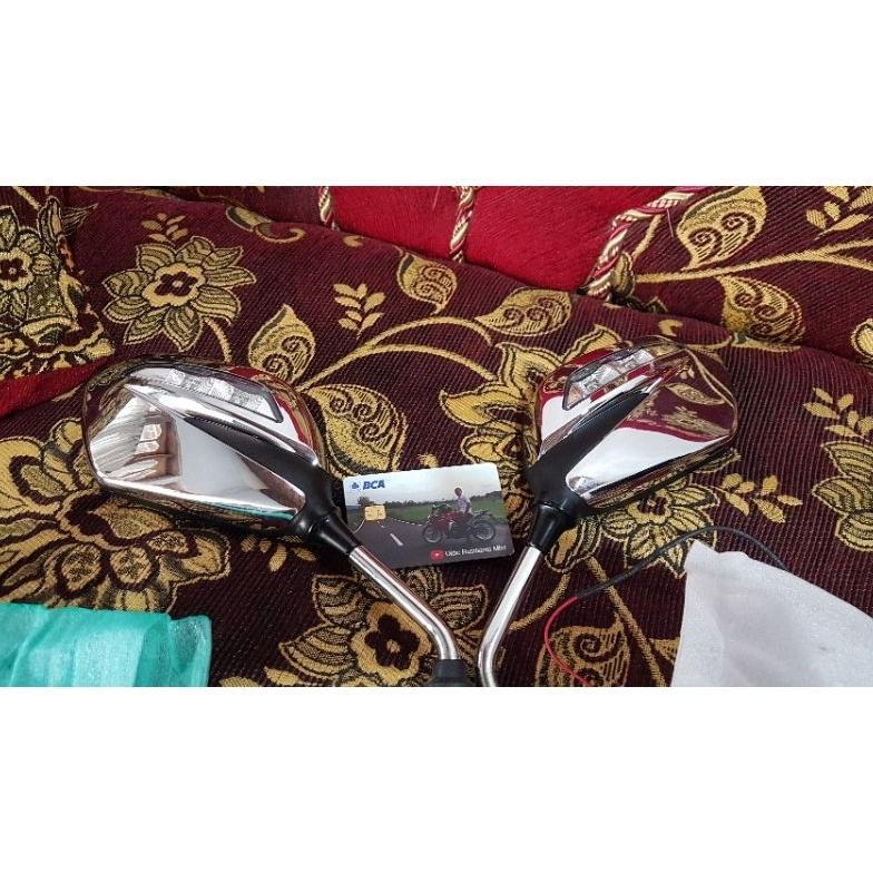 HOT PRODUCT KACA SPION LAMPU SEIN LED FULL CHROME ELEGAN ORIGINAL HONDA VARIO 110/125/150/160 BEAT G