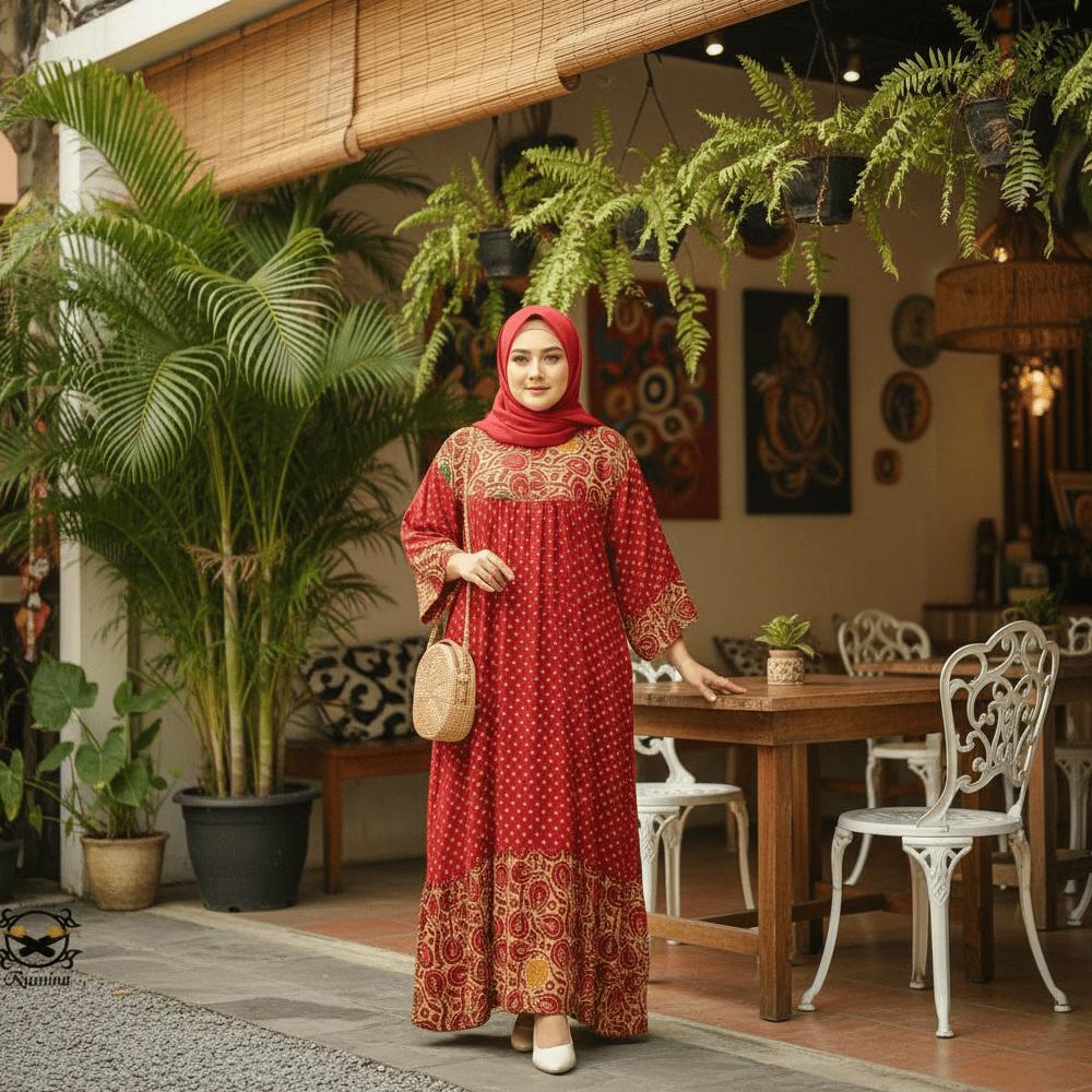 Gamis Syar'i Size Super Jumbo XXXXXL Twill Ori Adem Nyaman Batik Cap Premium Bahan Paling Tebal