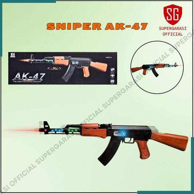 Mainan tembak tembakan AK47 with light and sound