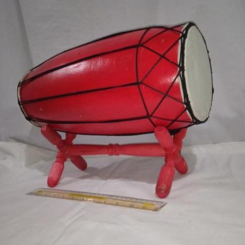 Kendang Rampak Kendang Jawa Mainan Anak Ukuran Besar Tinggi 40cm Merah Alat Musik Tradisional Gamela