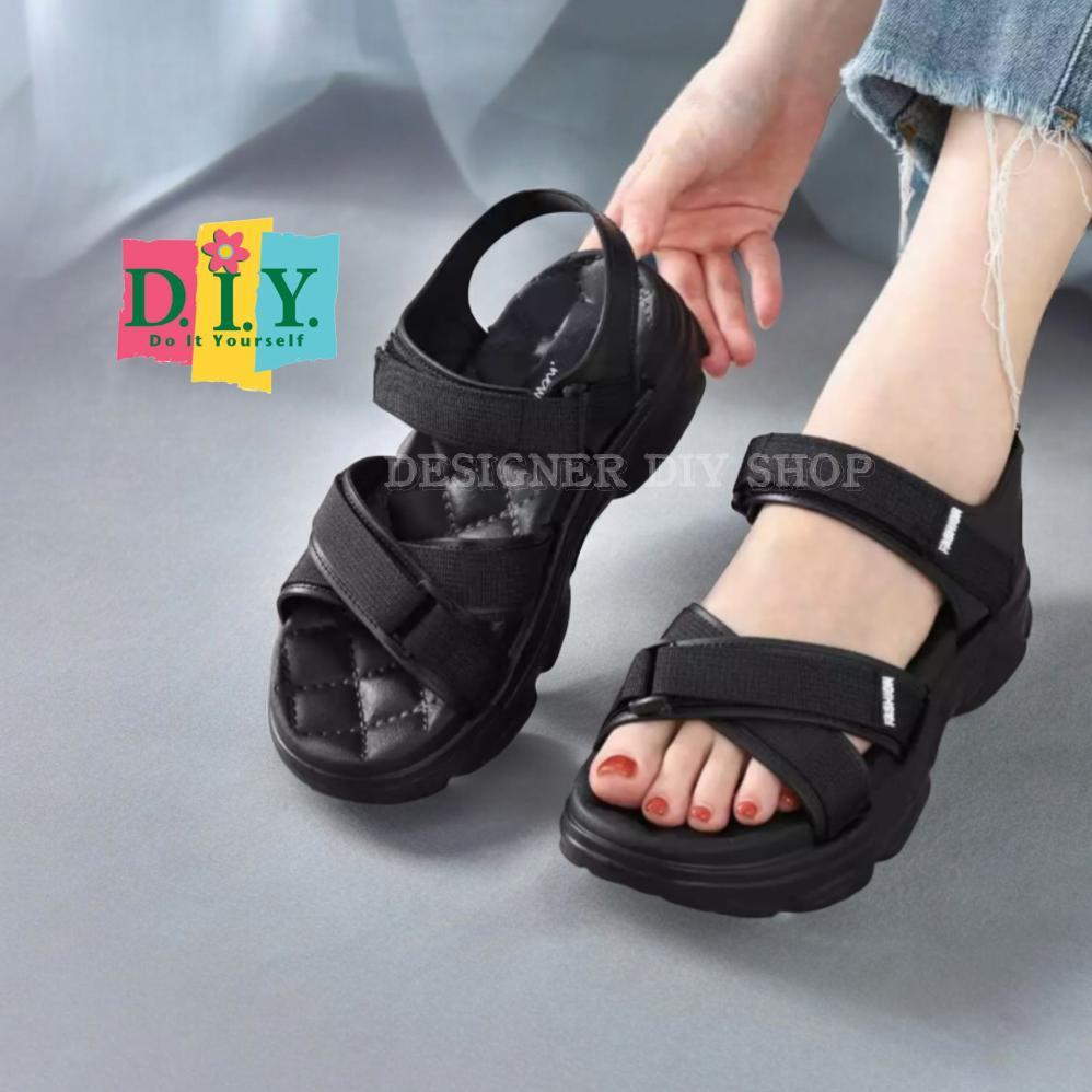 [D.I.Y.]Sepatu Sandal Wanita Gunung Tali Wedges Korean Style