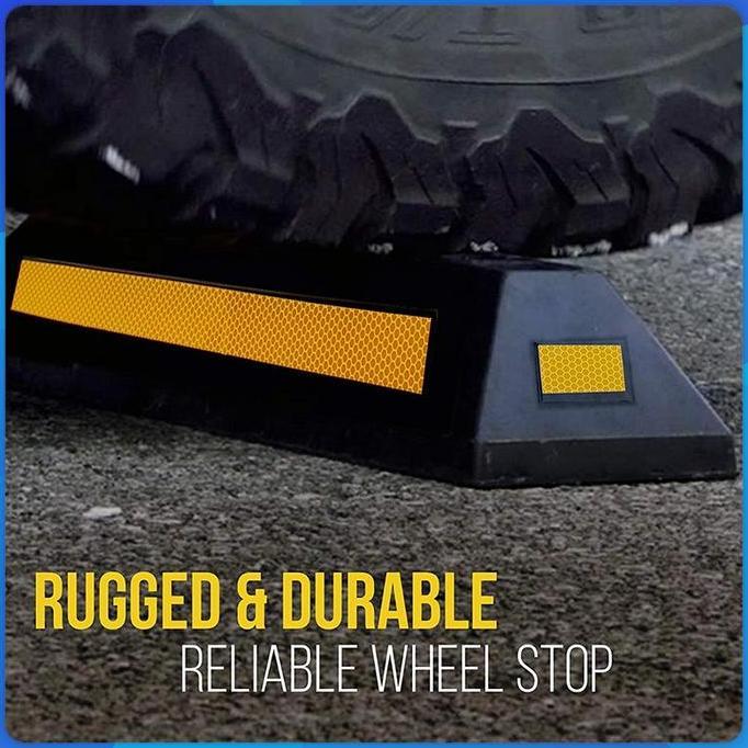 uvassballah - pengganjal ban mobil karet pvc free baut super kuat menahan - wheel stopper rubber tru