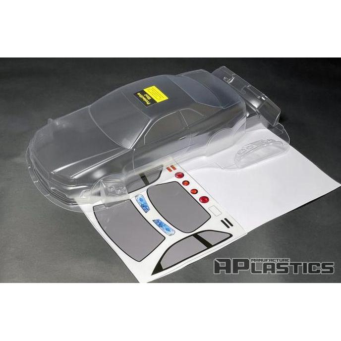 APLASTICS RC NISSAN SKYLINE R34 CLEAR BODY (196MM) #AP-R34