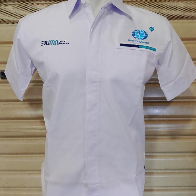 Kemeja BUMN SURVEYOR INDONESIA Seragam SURVEYOR Nevy Lengan Pendek