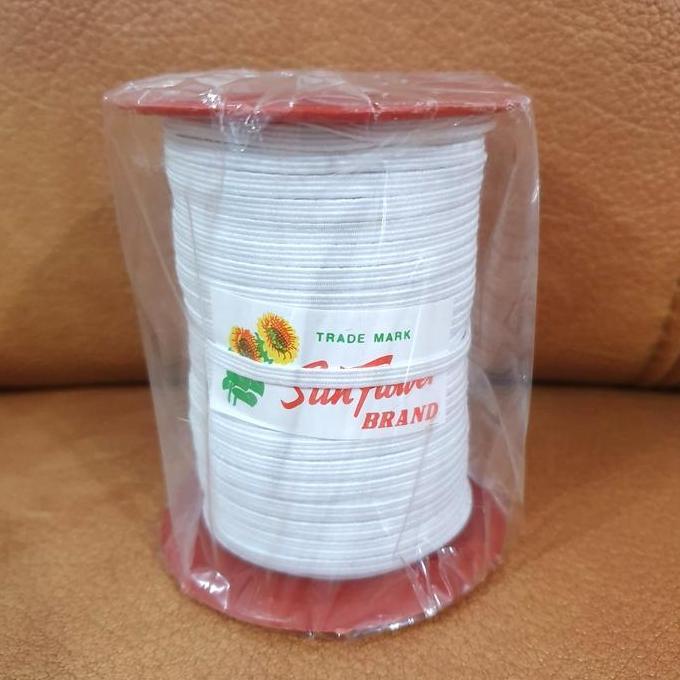Karet Elastis Putih 4 mm / Karet Elastis Baby 4 mm (60 Yard) murah
