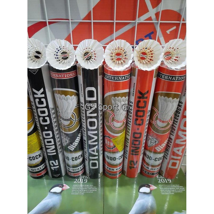 INDOCOCK Shuttlecock Badminton Bulutangkis Hitam - 12 Pcs Slop, 4.9 Gr, Lancip, 16 Lembar Bulu, Coco