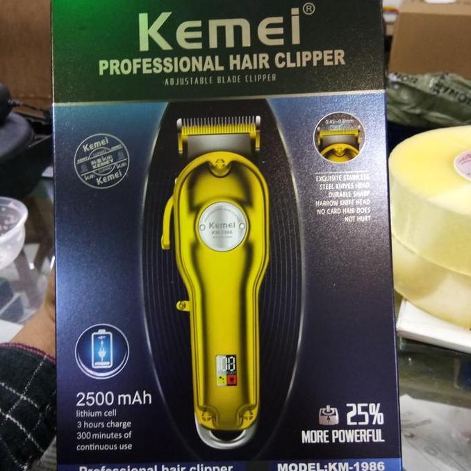 Kemei Professional Hair Clipper Km-1986 Electrik Lcd kemei 1986