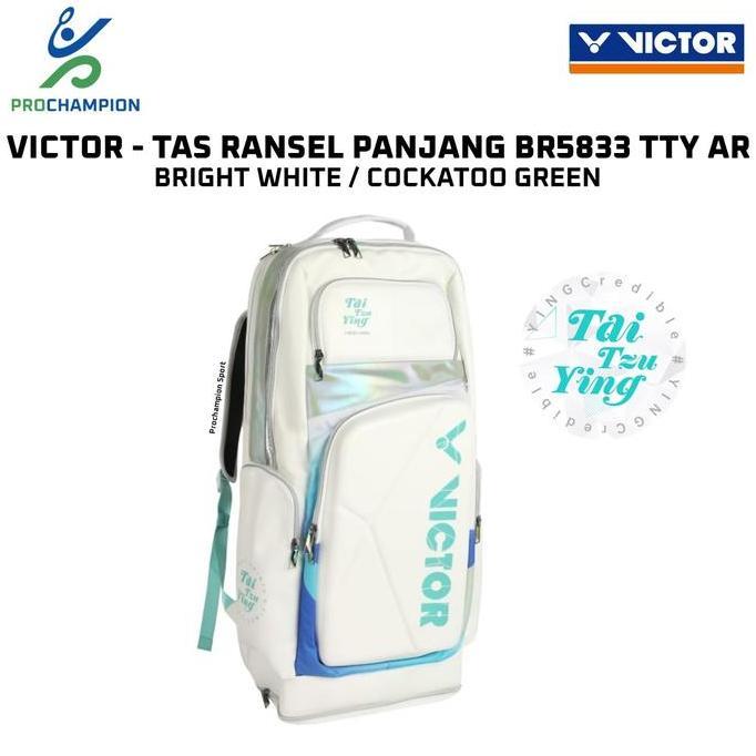 Tas Ransel Panjang Badminton VICTOR BR 5833 TTY Tai Tzu Ying AR B White Cockatoo Green