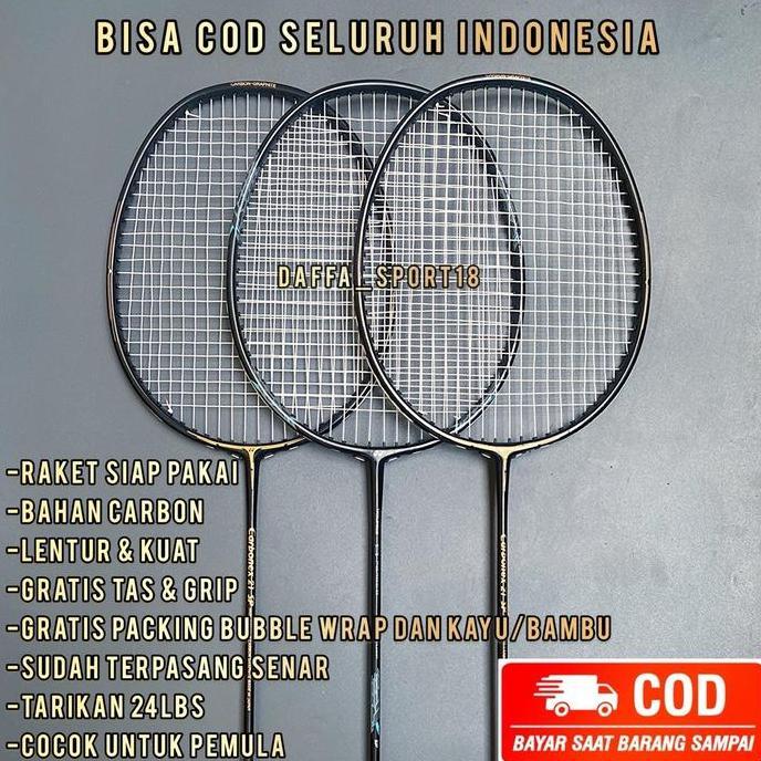 Raket Badminton Bulutangkis Carbonex Bonus Tas Dan Grip