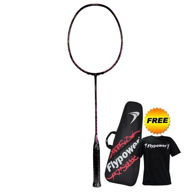 Flypower Comet Raket Badminton Black Hot Pink - Free Tas & Kaos | Bulutangkis