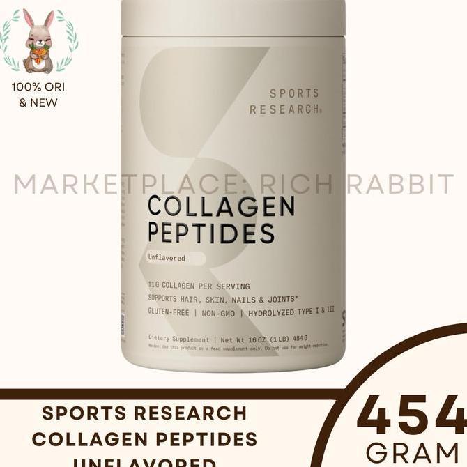 Sports Sport Research Collagen Peptides Unflavored 454 Gram