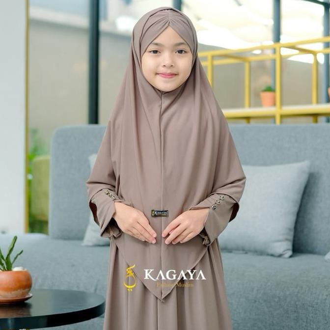Gamis Anak Perempuan Innara Set by Kagaya Bahan Jersey Premium (Free Ciput Hijab) Baju Muslim Syari 