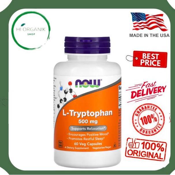 Now Foods L-Tryptophan 500 mg 60 Veg Capsules