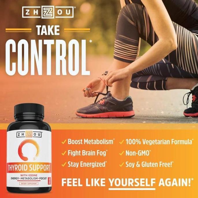 Zhou Thyroid Support Complex with Iodine Energy Metabolism&Focus 60Cap