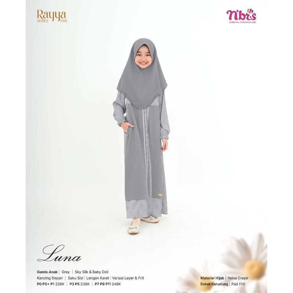 Favorit [Promo/Cod] Nibras Luna Gamis Anak Set Hijab Raya Series 2025