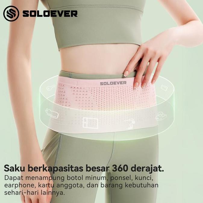 MDV SOLOEVER Tas Pinggang Lari Waterproof Anti Air Unisex Ringan & Stylish untuk Pria & Wanita, Desa