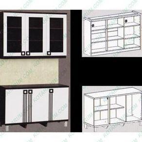 kitchen set lemari dapur 3 pintu kaca atas bawah 2563 graver infinity