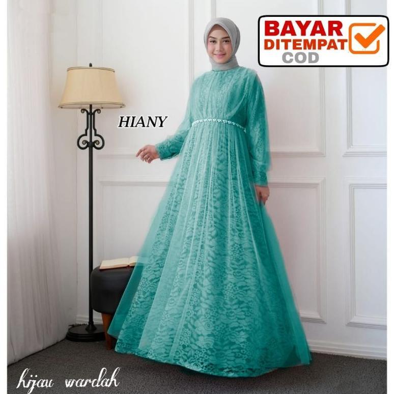 Gamis Pesta Hiany / Gamis Brokat / Gamis Brukat / Gamis Kondangan / Gamis Bridesmate /Gamis Hajatan