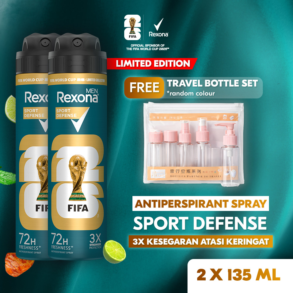 BUY 2 REXONA MEN LIMITED EDITION FIFA ANTIPERSPIRANT AEROSOL DEODORANT SPRAY SPORT DEFENSE 135ML FRE